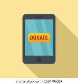 Smartphone donation icon. Flat illustration of smartphone donation vector icon for web design