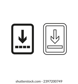 Smartphone mit Pfeil nach unten. Download-Symbol für mobile Geräte. Vektorgrafik. EPS10.