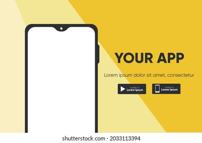 Smartphone for download app website landing page. Vector