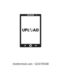 Smartphone with download and upload icon