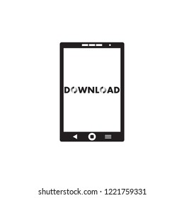 Smartphone with download and upload icon