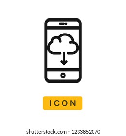 Smartphone download vector icon