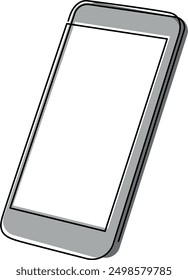 Smartphone drawn by one continuous line. Single line mobile phone vector illustration. Editable stroke.