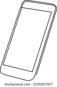 Smartphone dibujado por una línea continua. Ilustración vectorial de teléfono celular de una sola línea. Trazo editable.