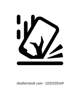 Smartphone drop icon (vector illustration)