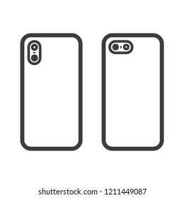 Smartphone with dual camera vector icon