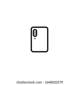 smartphone dual camera vector icon on white background
