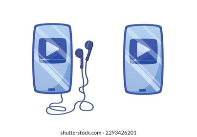 ilustración vectorial de elementos de smartphone y auriculares