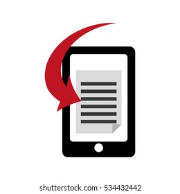 smartphone with ebook icon on screen over white background. electronic book concept. vector illustration
