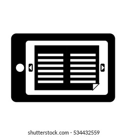 smartphone with ebook icon on screen over white background. electronic book concept. vector illustration