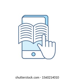 smartphone ebook school education learning line and fill vector illustration