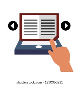 smartphone with ebook technology and hand