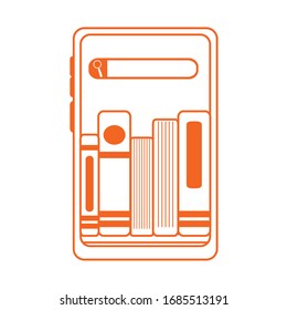 smartphone ebooks web home education vector illustration line color style icon