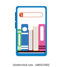 smartphone ebooks web home education vector illustration flat style icon