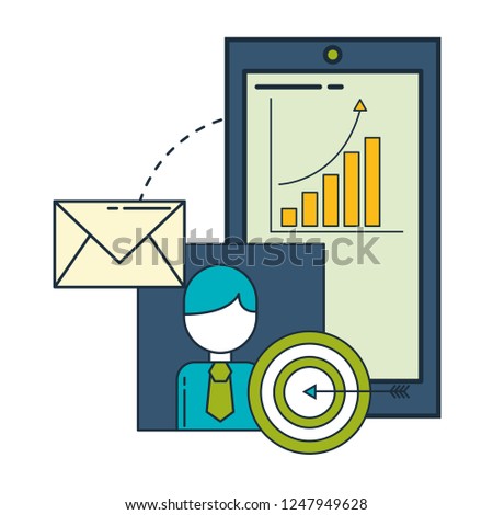smartphone with ebusiness icons