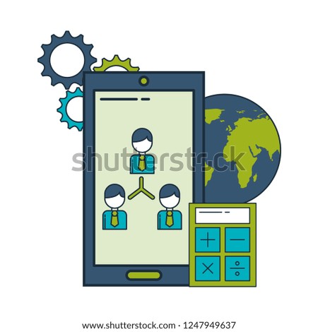 smartphone with ebusiness icons