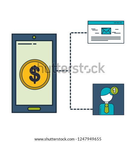 smartphone with ebusiness icons