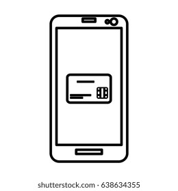 smartphone with ecommerce app device isolated icon