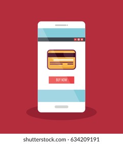 smartphone with ecommerce application