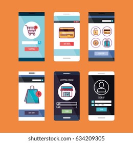 smartphone with ecommerce application