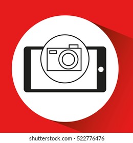 smartphone e-commerce camera photo graphic vector illustration eps 10