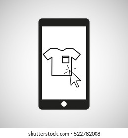 smartphone e-commerce clothes graphic vector illustration eps 10