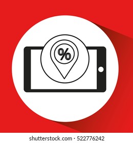 smartphone e-commerce discount offer graphic vector illustration eps 10