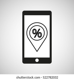 smartphone e-commerce discount offer graphic vector illustration eps 10