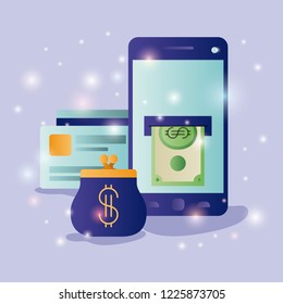 smartphone with ecommerce icons