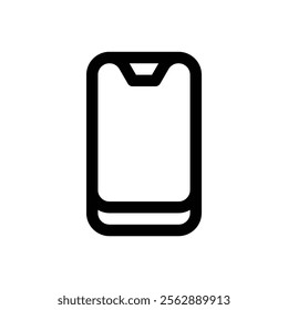 Smartphone. Editable stroke vector icon on white background.