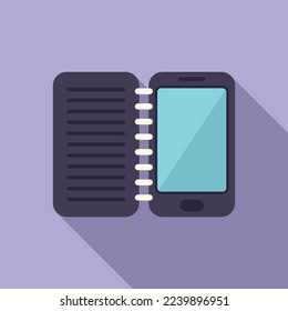 Smartphone education icon flat vector. Online people. Video internet