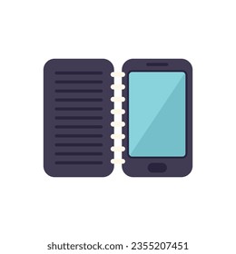 Smartphone education icon flat vector. Online people. Video internet isolated