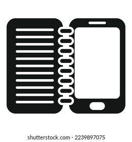 Smartphone education icon simple vector. Online people. Video internet