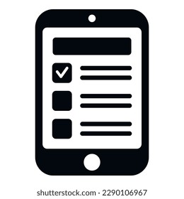Icono de elección de Smartphone vector simple. Voto por la democracia. Papeleta