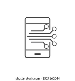 smartphone electronic circuit technology icon line illustration design