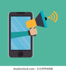 smartphone with electronic commerce icons