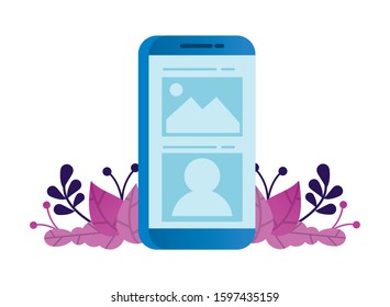 smartphone electronic device isolated vector illustration design