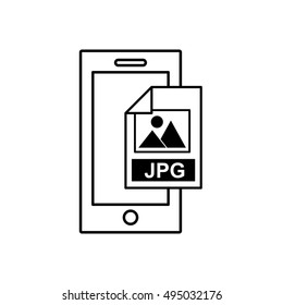 smartphone with electronic file vector illustration design