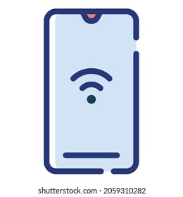 smartphone electrónico sin un solo icono aislado con estilo de línea discontinua o guión