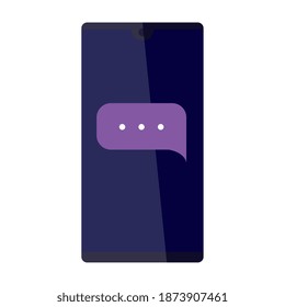 smartphone electronic with speech bubble vector illustration design