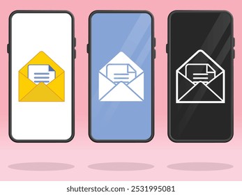 Smartphone Correo electrónico Archivo adjunto dentro del sobre