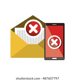 smartphone and email error symbol design