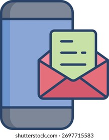 Smartphone Correo electrónico Diseño de icono de color lineal