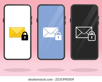 Símbolo de Bloqueio de Email de Smartphone Bloqueado