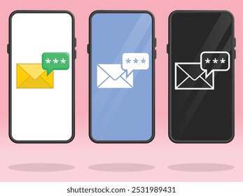 Mensagem de Notificação Protegida por Senha de Email do Smartphone
