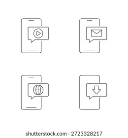 Smartphone-E-Mail-Player Web und Download-Icons Sammlung
