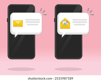 Smartphone Email Push Notification Popup Message