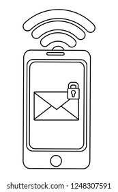 Smartphone email seding in black and white