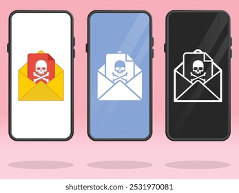 Smartphone Email Skull File Dangerous Attachment