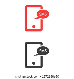Smartphone email or sms icon
